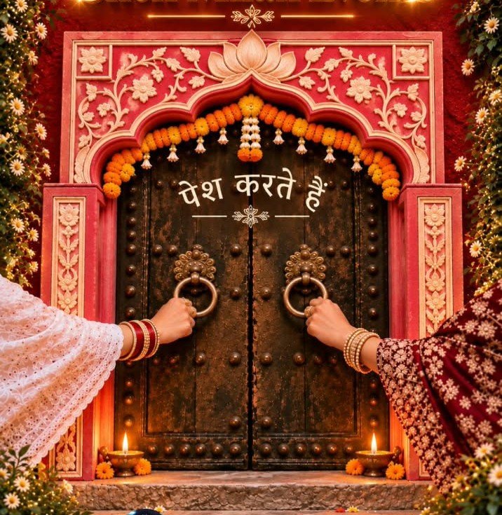 A grand Jaipur-inspired festive entrance